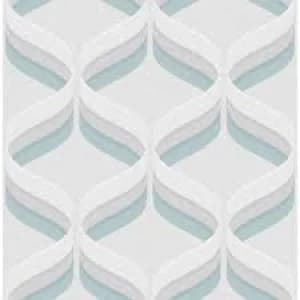 Fresco Retro Ogee Wallpaper Sky Blue
