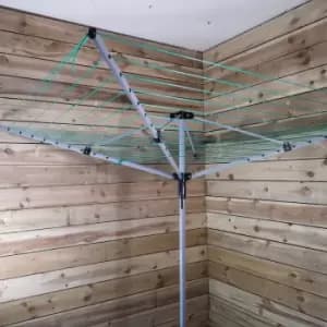 4 Arm 50m Aluminium Rotary Airer / Washing Line Garden