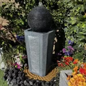 Tranquility Water Features - Grey Ball and Column Mains Powered Water Feature