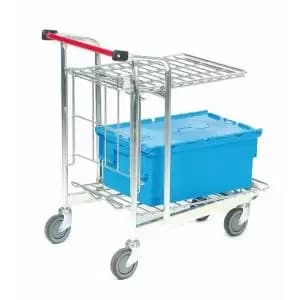 Stock Trolley with Folding Top Shelf 200kg Silver NST10Y