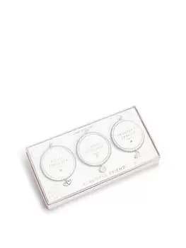 Joma Jewellery Celebration Set , Beautiful Friend , Silver , Set Of 3 Bracelets , 17.5Cm Stretch