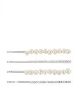 Accessorize X4 Freshwater Pearl And Crystal Slides - Nude