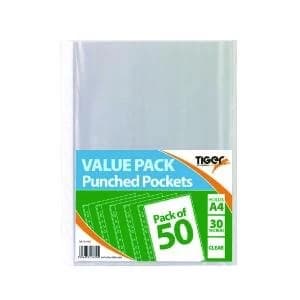 A4 Punched Pockets 30 Micron Pack of 500 301600