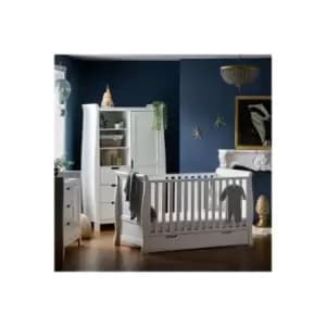 Stamford White Sleigh 3 Piece Nursery Furniture Set- Obaby