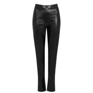 I Saw It First PU Split Hem Trouser - Black