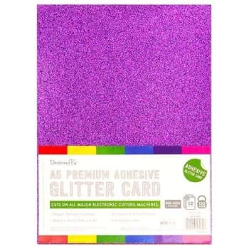 Dovecraft A5 Adhesive Glitter Card Rainbow Bright 130gsm 12 Sheets