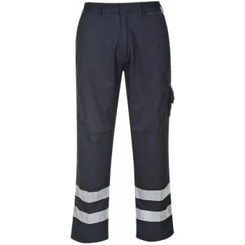 S917 - Navy Sz XXL Regular Leg Iona Safety Combat Work Trousers HI-Vis - Portwest
