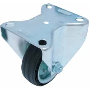 Atlas Workholders 80MM T/P Fixed Castor Black Rubber Tyre