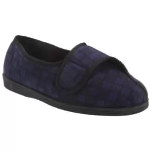 Comfylux Mens Georgie Superwide Slippers (10 UK) (Navy Blue)