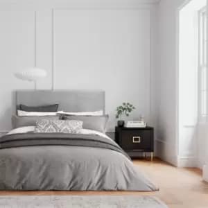 Bedeck of Belfast Kayah Woven Check Cotton Duvet Cover - Grey