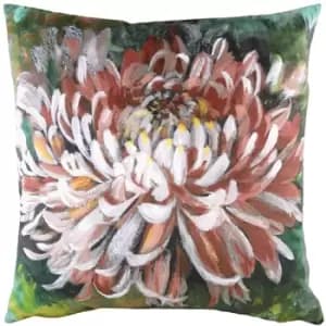Winter Florals Chrysanthemum Cushion Terracotta, Terracotta / 43 x 43cm / Polyester Filled