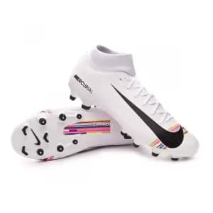 Nike Junior Mercurial Superfly 6 MG Academy Football Boots - White Black, White/Black, Size 1