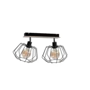 Soho Twin Ceiling Spotlight Wood, 55cm, 2x E27