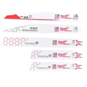 Milwaukee Sawzall 5 Piece Reciprocating Saw Blade Set