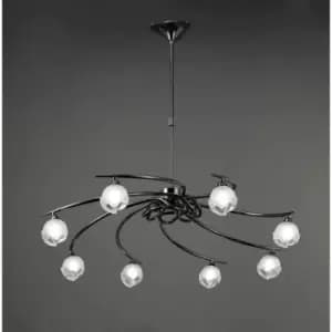 Fragma pendant light telescopic 8 Bulbs G9, Black chrome