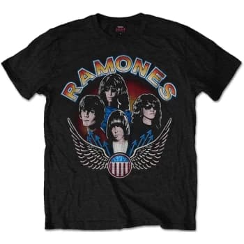 Ramones - Vintage Wings Photo Unisex Medium T-Shirt - Black