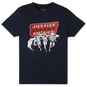 Justice League Metallic Black Ink T-Shirt - Navy - L
