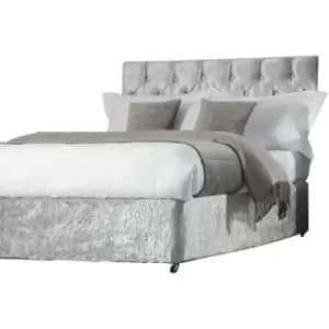 Belledorm Divan Crushed Velvet Base Wrap (Double) (Silver) - Silver