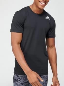 adidas Short Sleeve Techfit T-Shirt - Black/White, Size 2XL, Men