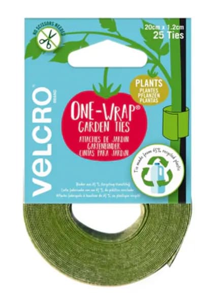 Velcro One-Wrap Plant Ties 20cm x 1.2cm, 25 Pre-Cut Ties VEL-30664-WEU