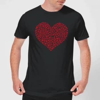 Super Mario Items Heart Mens T-Shirt - Black - 3XL - Black