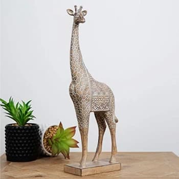 Carved Sandstone Effect Giraffe Ornament