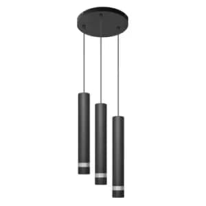 Tuba Cluster Pendant Ceiling Light Black, Chrome 30cm
