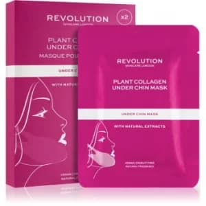 Revolution Skincare Plant Collagen Under Chin Mask Firming Sheet Mask For Face Contours 2 pc