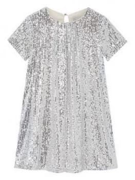 Mintie By Mint Velvet Girls Sequined Dress - Silver