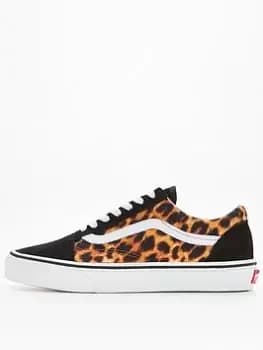 Vans UA Old Skool Shoes - Leopard/White, Leopard/White, Size 4, Women