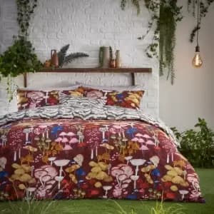 Amanita Mushroom Duvet Cover Set Redwood, Redwood / Double