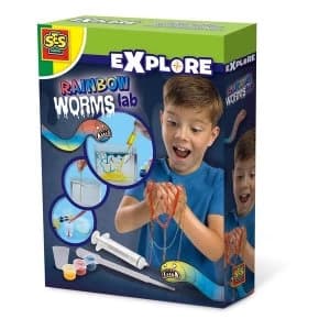 SES Creative - Childrens Explore Rainbow Worms Lab Experiment Kit (Multi-colour)