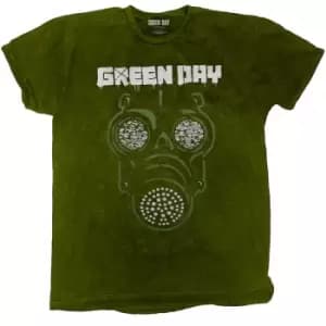 Green Day - Gas Mask Unisex Large T-Shirt - Green
