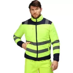 Regatta Mens Baffled Hi-Vis Thermal Top (3XL) (Yellow/Navy) - Yellow/Navy