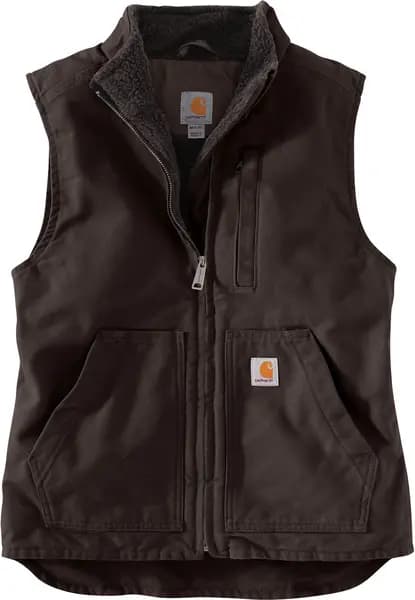 Carhartt Sherpa Lined Mock Neck Ladies Vest, brown, Size M for Women