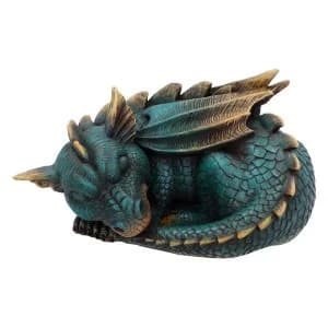 Dozing Dragon Sleeping Green Dragon Ornament