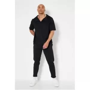 I Saw It First Black Scuba Polo & Joggers Set - Black
