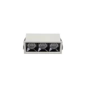 Alfata Grille Tripple Recessed Downlight 9W 3000K White