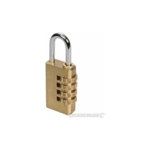 Silverline 360848 Combination Brass Padlock 4-Digit