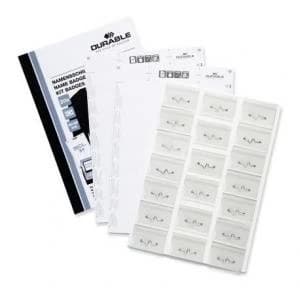 Durable NAME BADGE SET PIN 40x60mm 20x 8100 Badges54 Inserts-3 A4