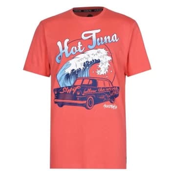 Hot Tuna Crew T Shirt Mens - Red Car