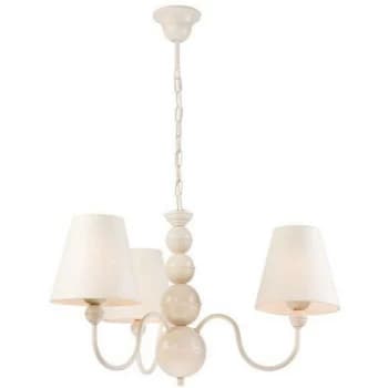 Lamkur Lighting - Bouli Multi Arm Pendant Ceiling Light With Fabric Shades, White, 3x E27