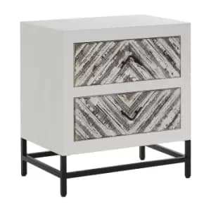 Lombok 2 Drawer Cabinet White
