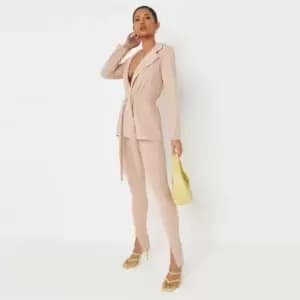 Missguided Jersey Tailored Cigarette Trouser - Neutral
