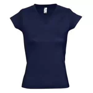 SOLs Womens/Ladies Moon V Neck Short Sleeve T-Shirt (3XL) (French Navy)