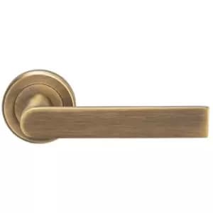 Serozzetta - Edge Lever on concealed fix round rose Antique Brass - Antique Brass