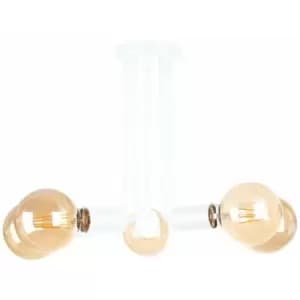 Keter Venna Multi Arm Semi Flush Ceiling Light White, 30cm, 5x E27