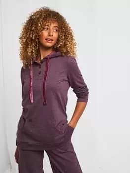 Joe Browns Cosy Printed Hoody -Purple, Purple, Size 12, Women