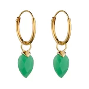 Candy Kite Gold Plated Silver August Birthstone Chalcedony Hoop Earrings