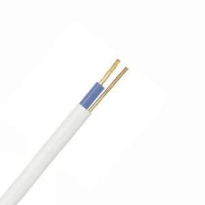 Zexum White 1.5mm 16A Blue Single Core and Earth 6241B Flat LSZH Low Smoke Zero Halogen Harmonised Lighting Power Cable - 1 Meter